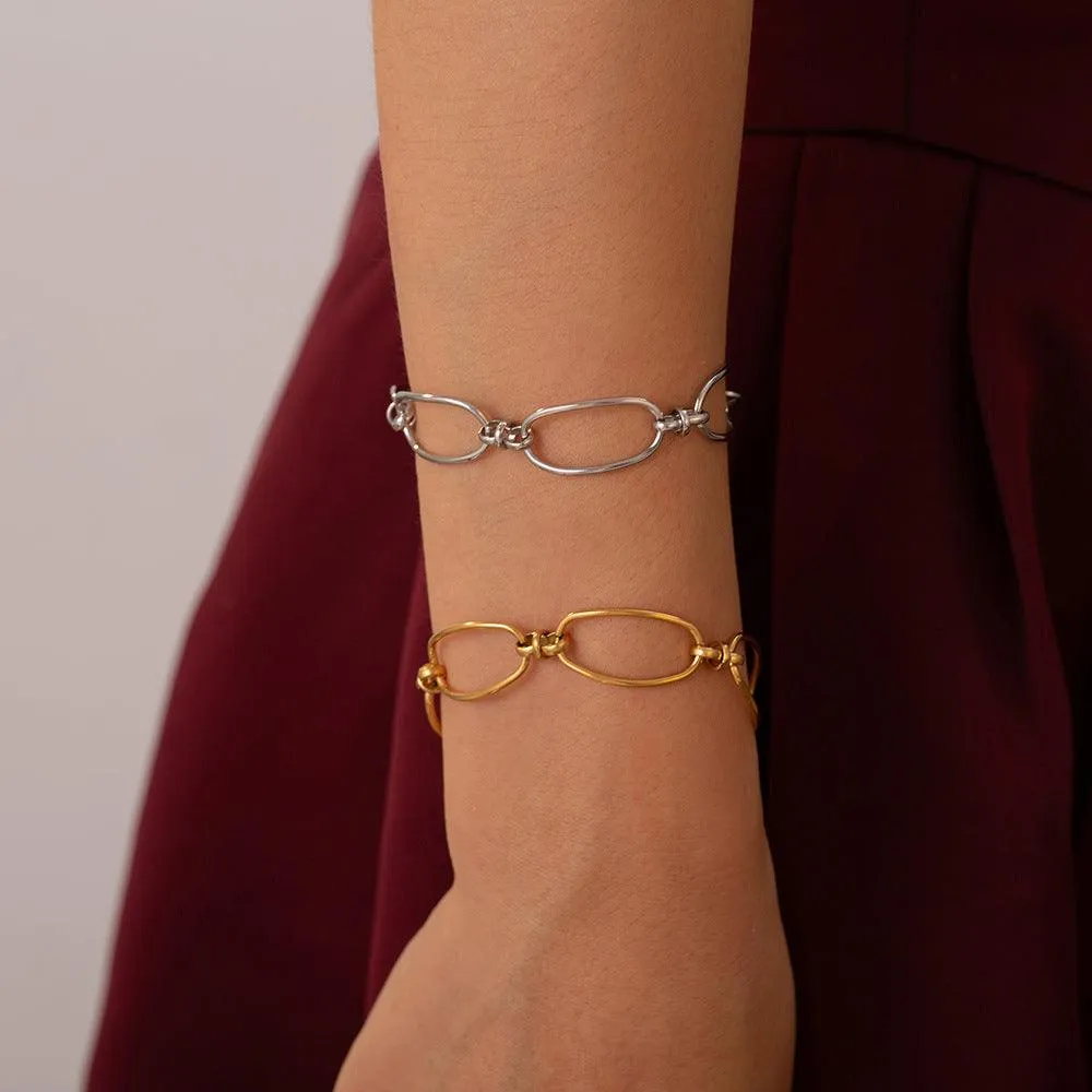 Big Chain Bracelet Titanium Steel 18K gold-plated