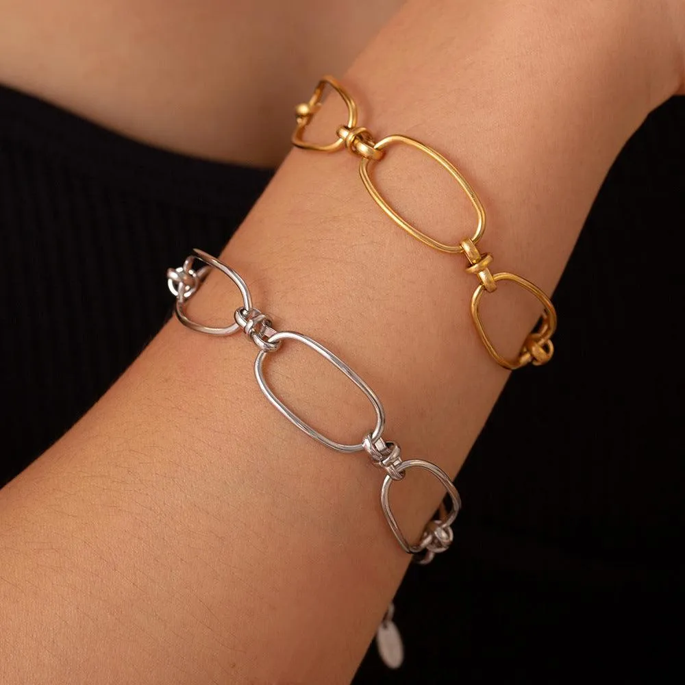 Big Chain Bracelet Titanium Steel 18K gold-plated