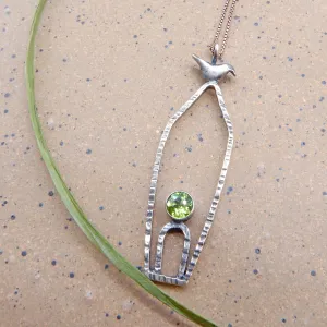 Birdhouse With Gemstone Necklace