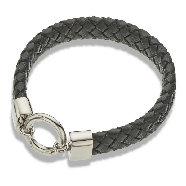 Black Leather Wide Bracelet 3347