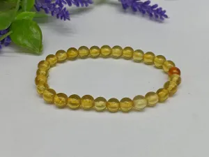 Blue Amber 6mm Beads Bracelet High Grade