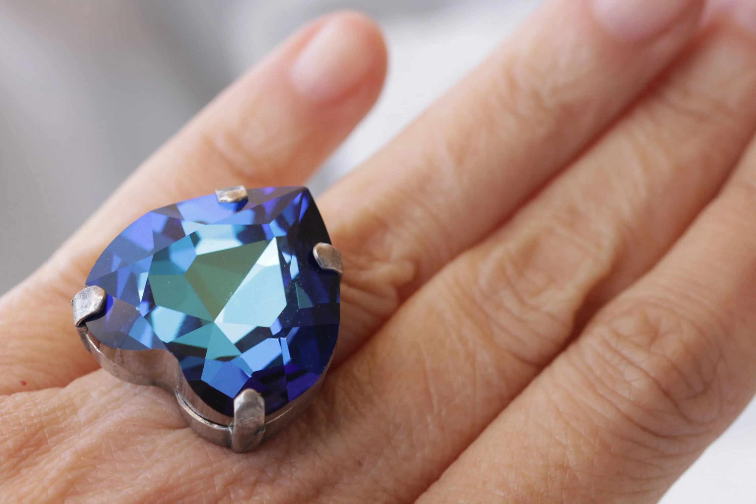 Blue Royal Heart Shaped Ring