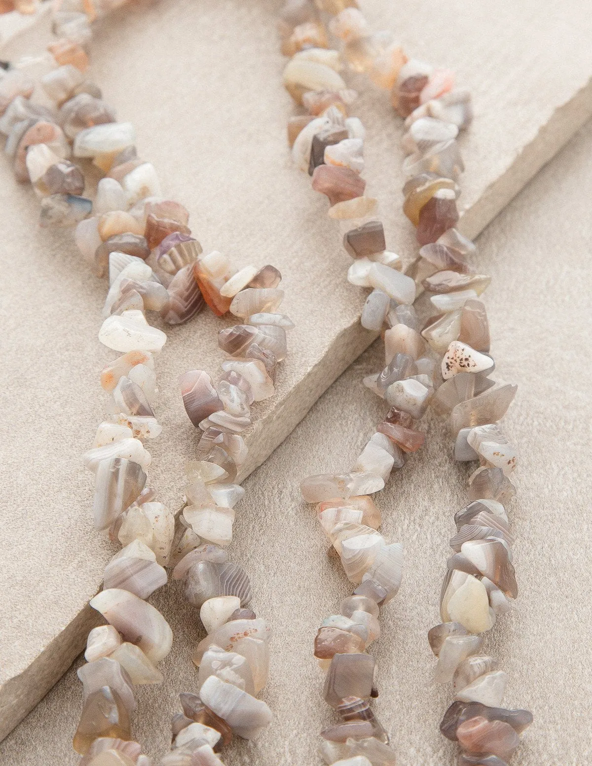 Botswana Agate Gemstone Chip Necklace