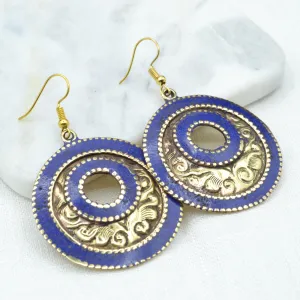 Brass Lapis Earrings