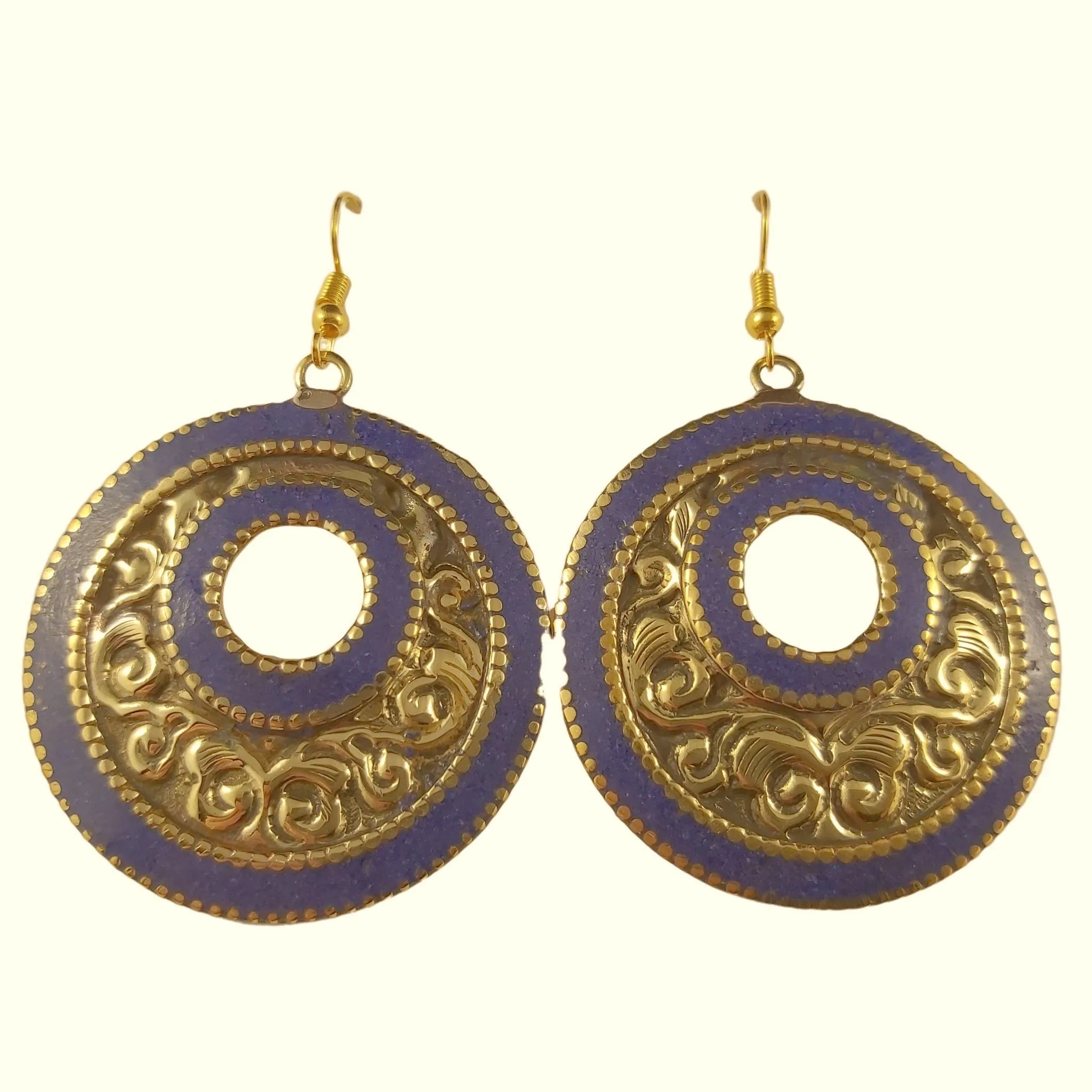 Brass Lapis Earrings