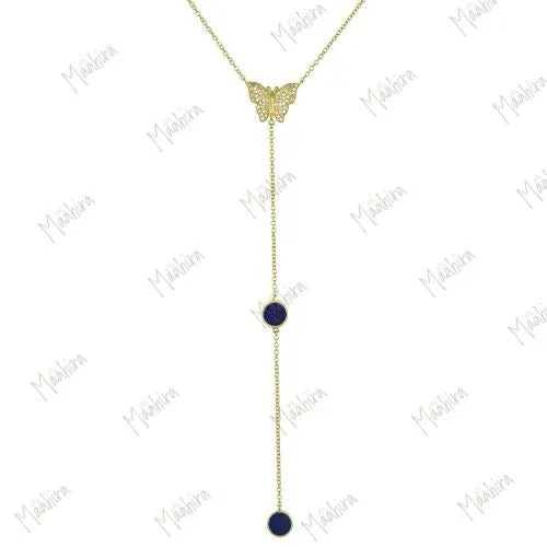 Butterfly Lapis Necklace