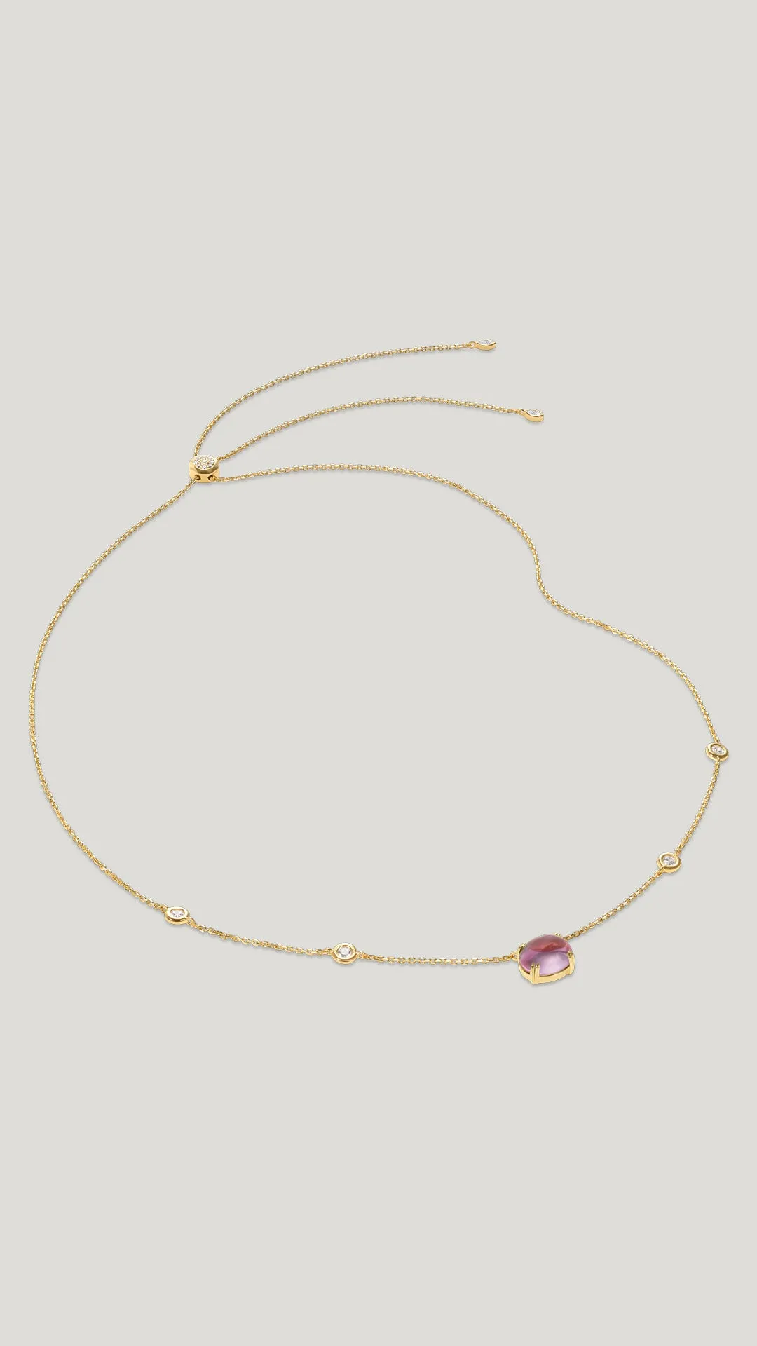 Cabochon Necklace Padparadscha Gold Vermeil
