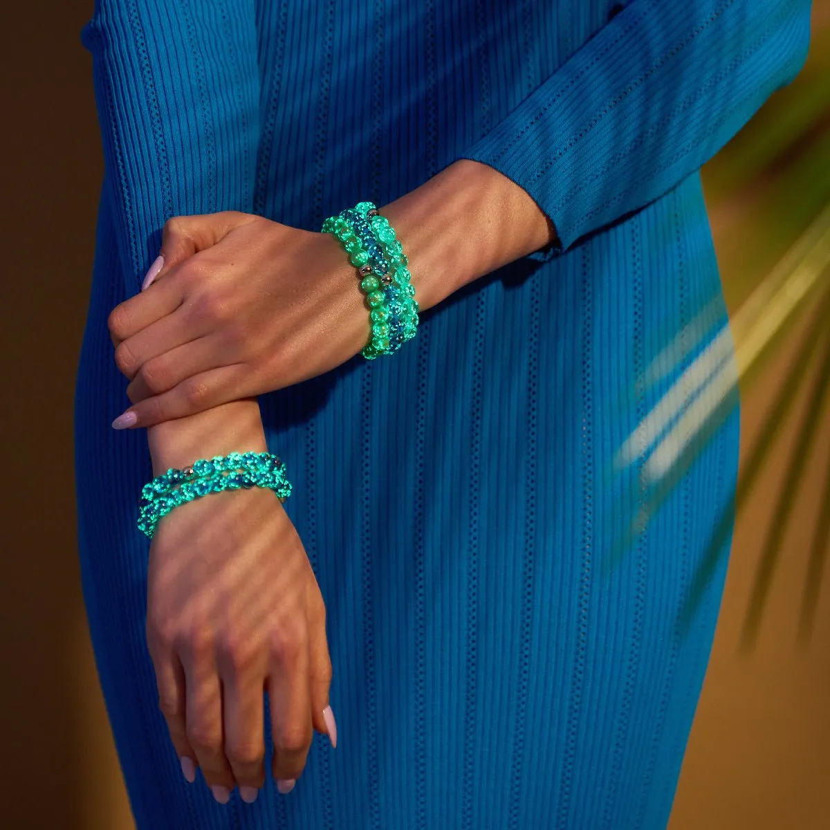 Cactus | .925 Sterling Silver | Firefly Glass Bracelet