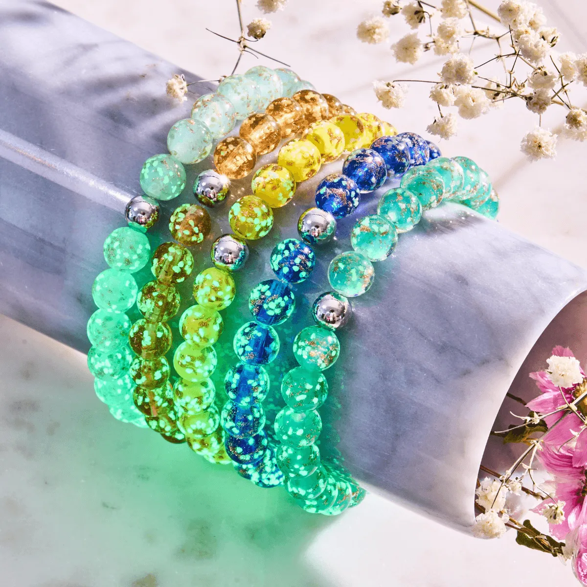 Cactus | .925 Sterling Silver | Firefly Glass Bracelet