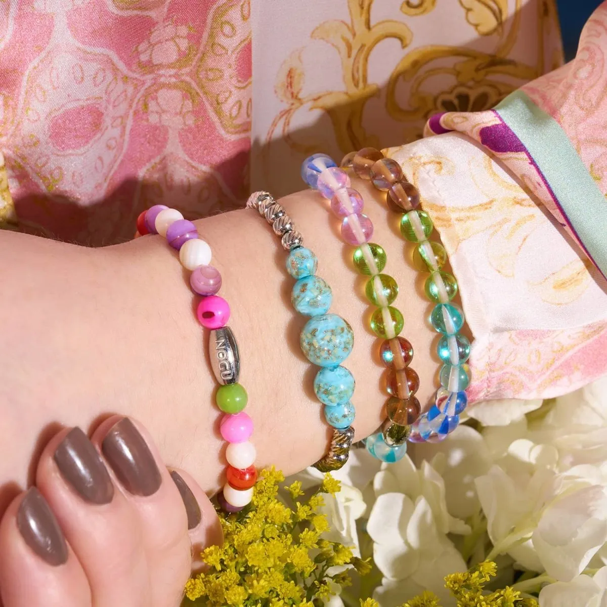 Cerulean | Silver | Firefly Glass Cascade Bracelet