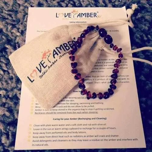 Child Enchanted Raw Green Baltic Amber Necklace
