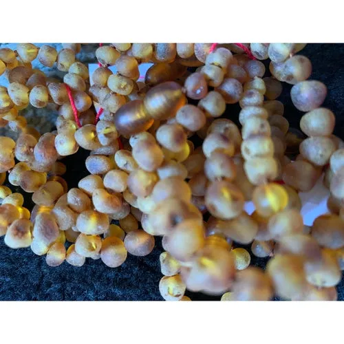 Child Enchanted Raw Green Baltic Amber Necklace