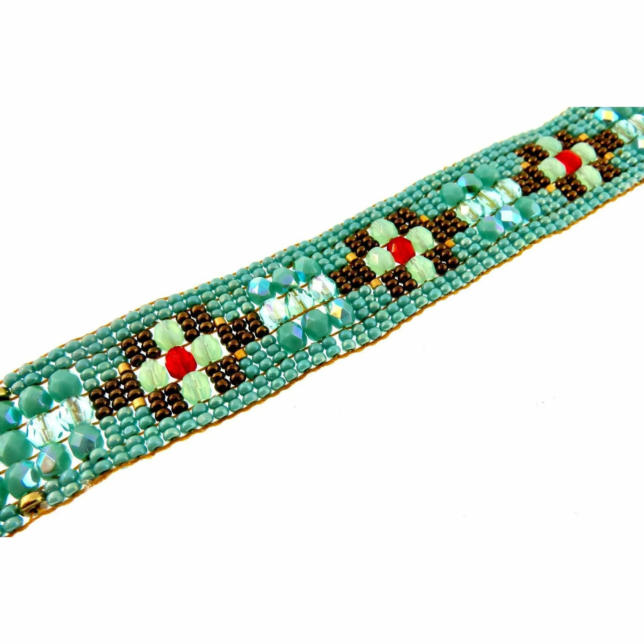 Chili Rose Turquoise Poppy Bracelet with Flower Gems