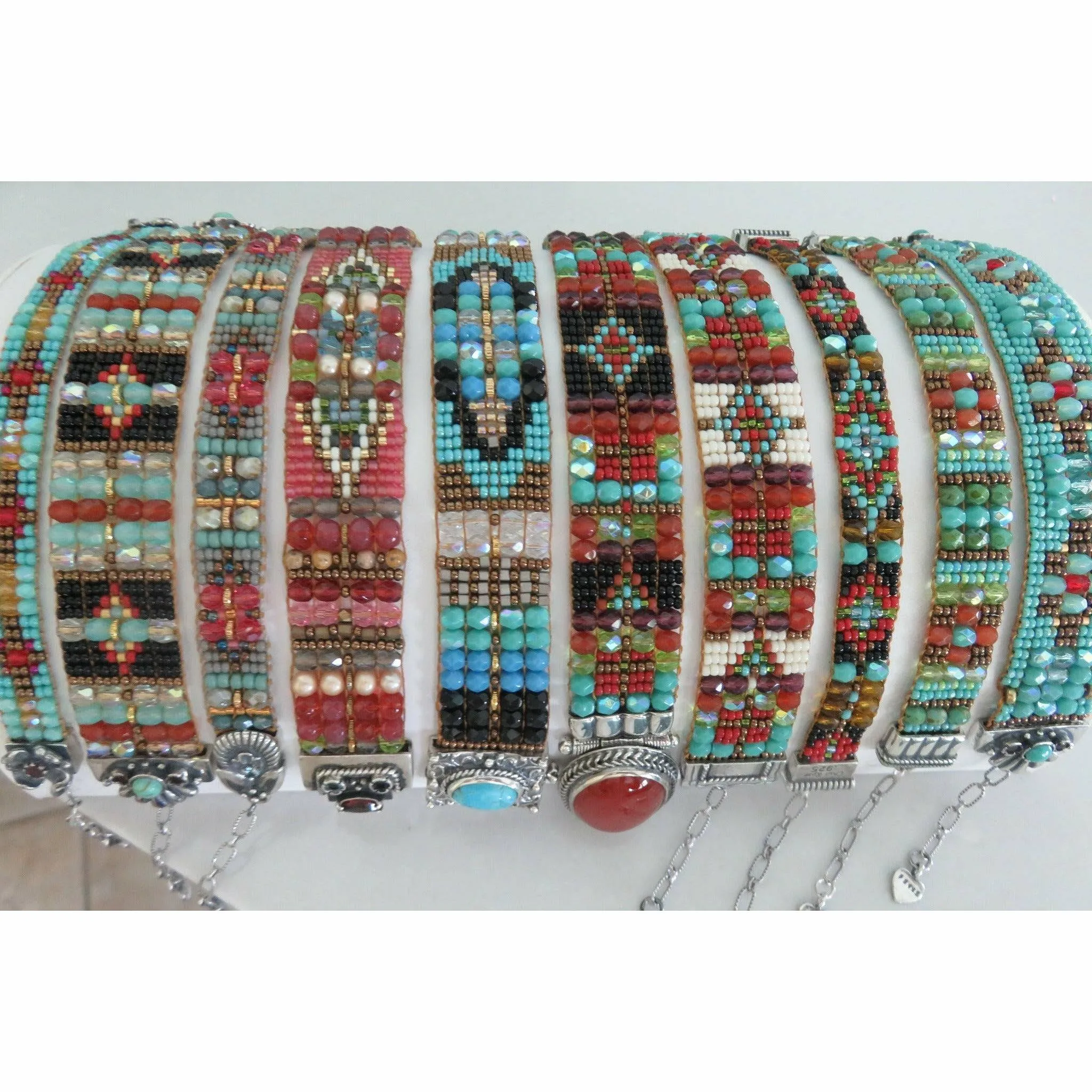 Chili Rose Turquoise Poppy Bracelet with Flower Gems