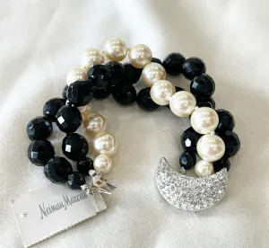 Chunky vintage designer fashion bracelet with 3 large strands