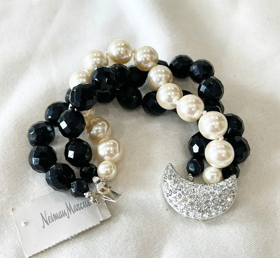 Chunky vintage designer fashion bracelet with 3 large strands