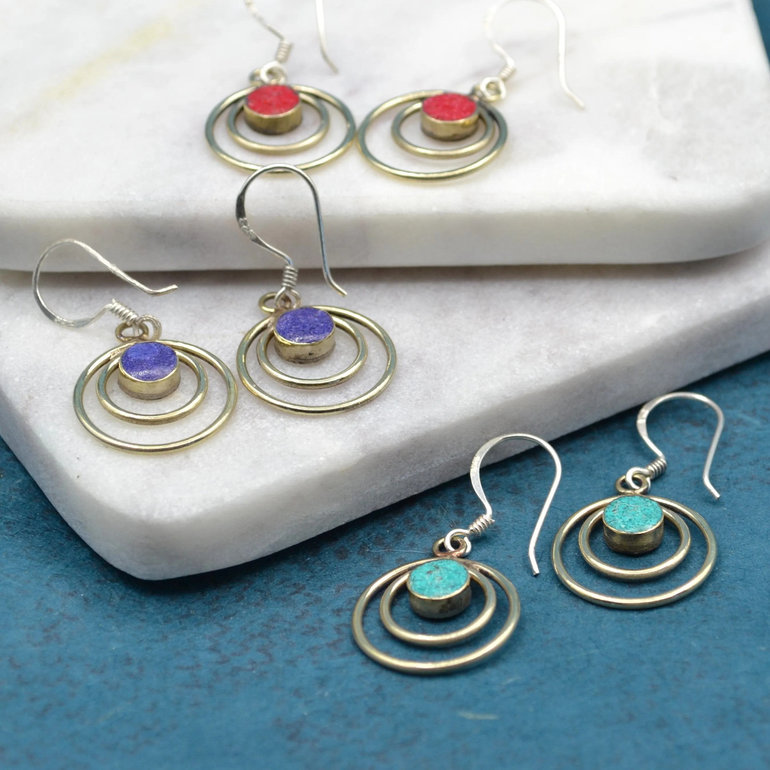 Circles Lapis Lazuli Earrings