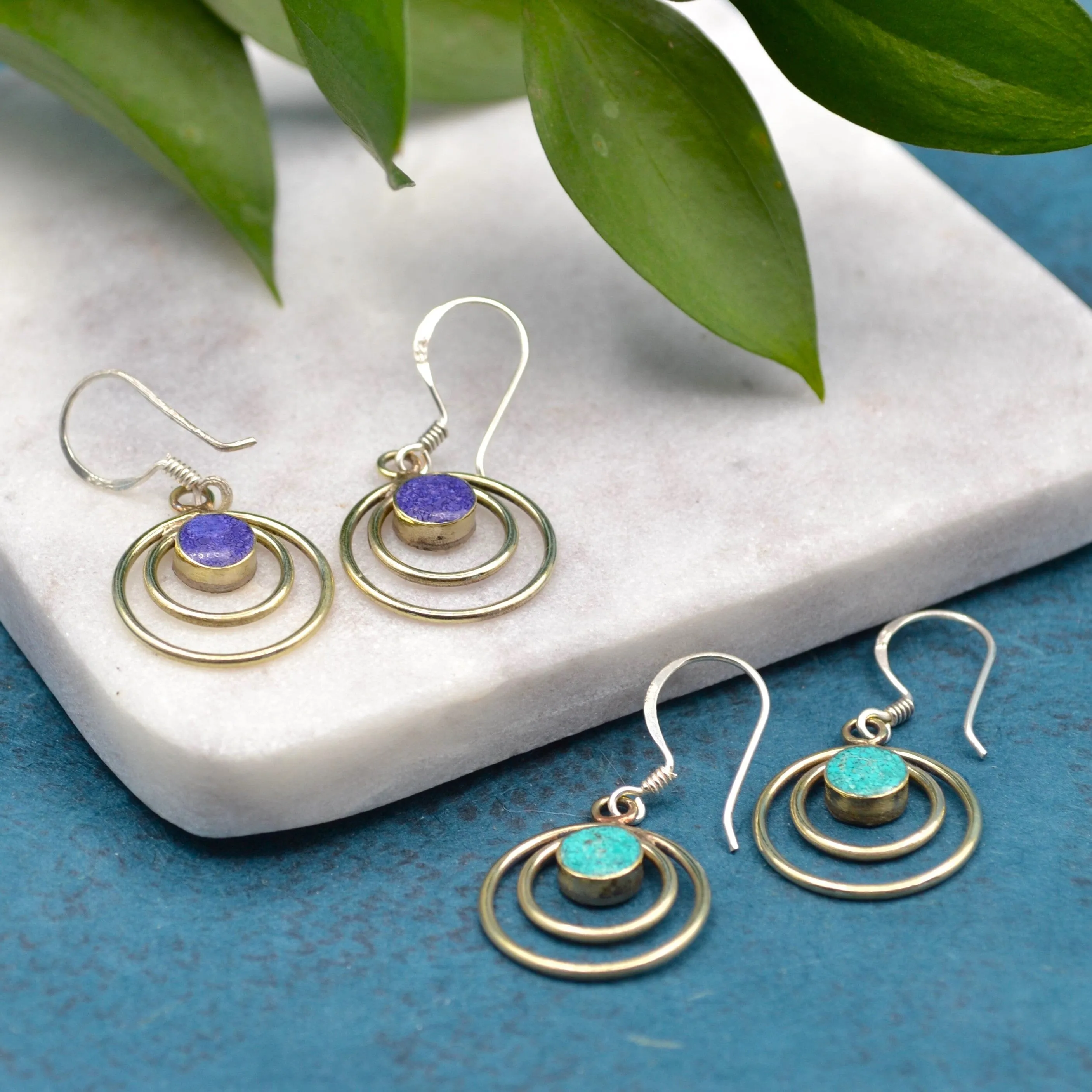Circles Lapis Lazuli Earrings