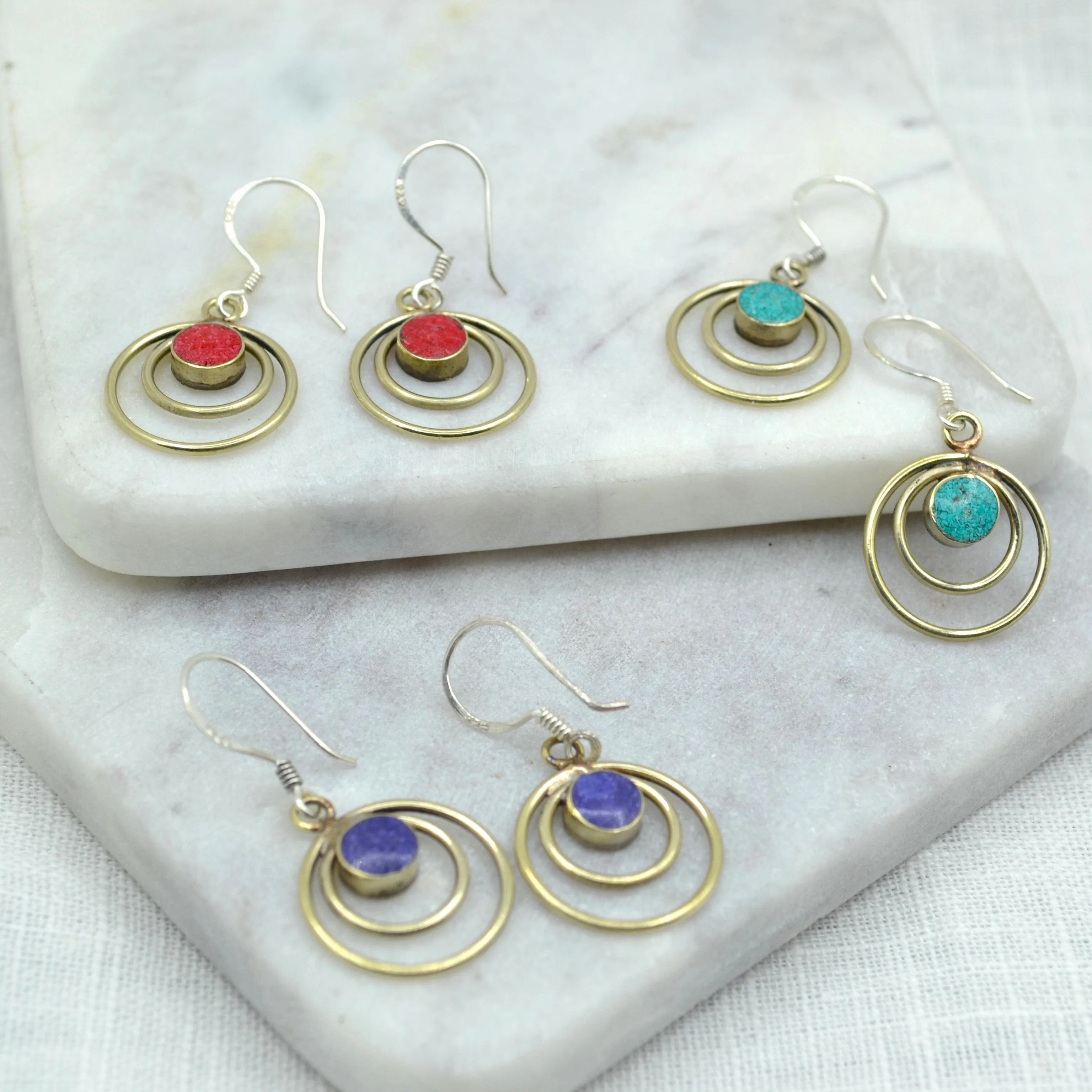 Circles Lapis Lazuli Earrings
