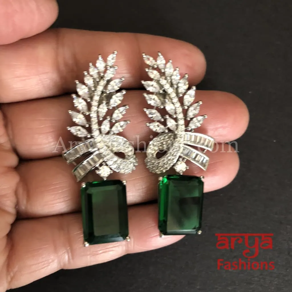 Claire Cubic Zirconia Green Stud Earrings