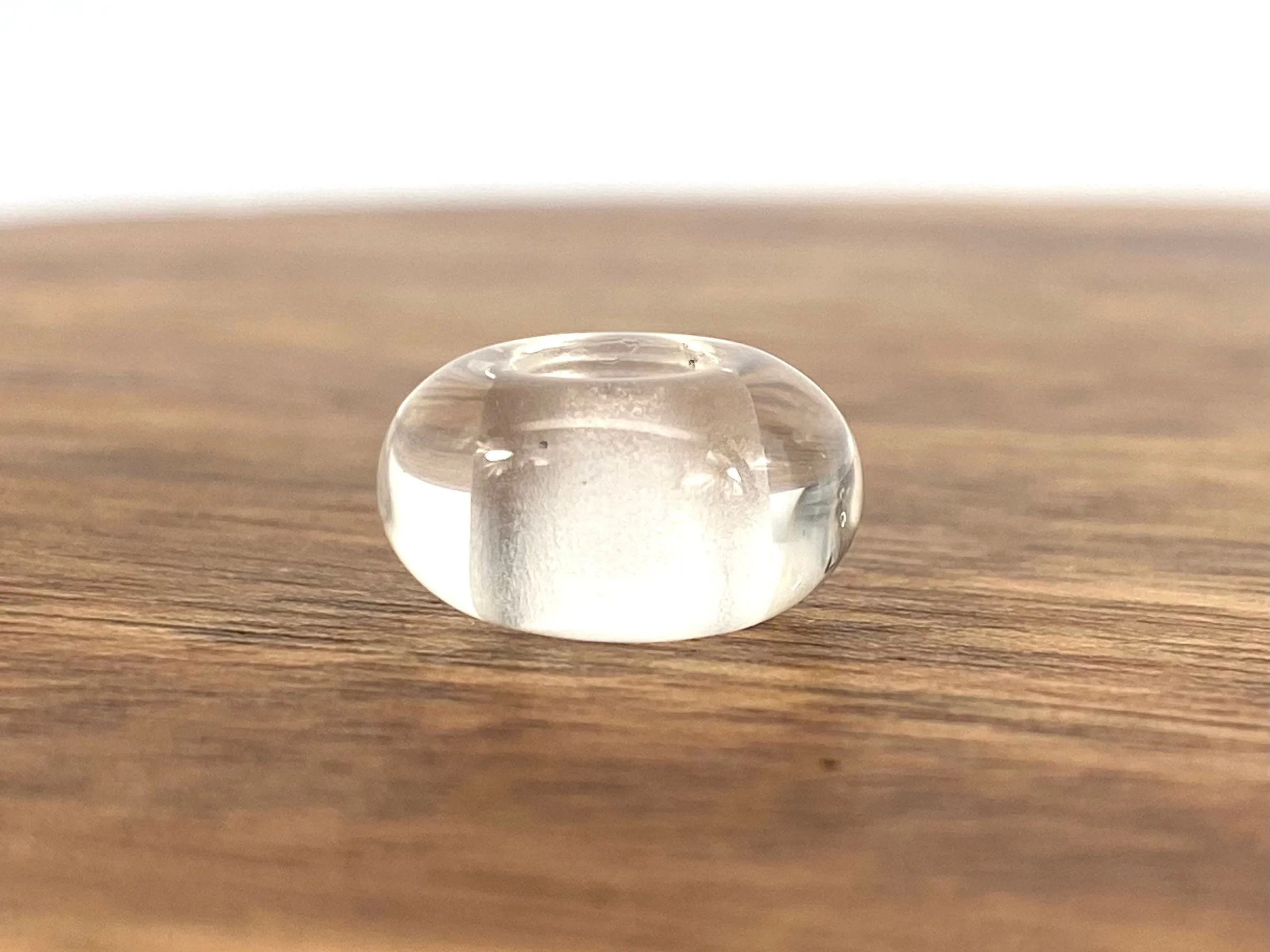 Clear Donut Jade Beads, Sku#BG61