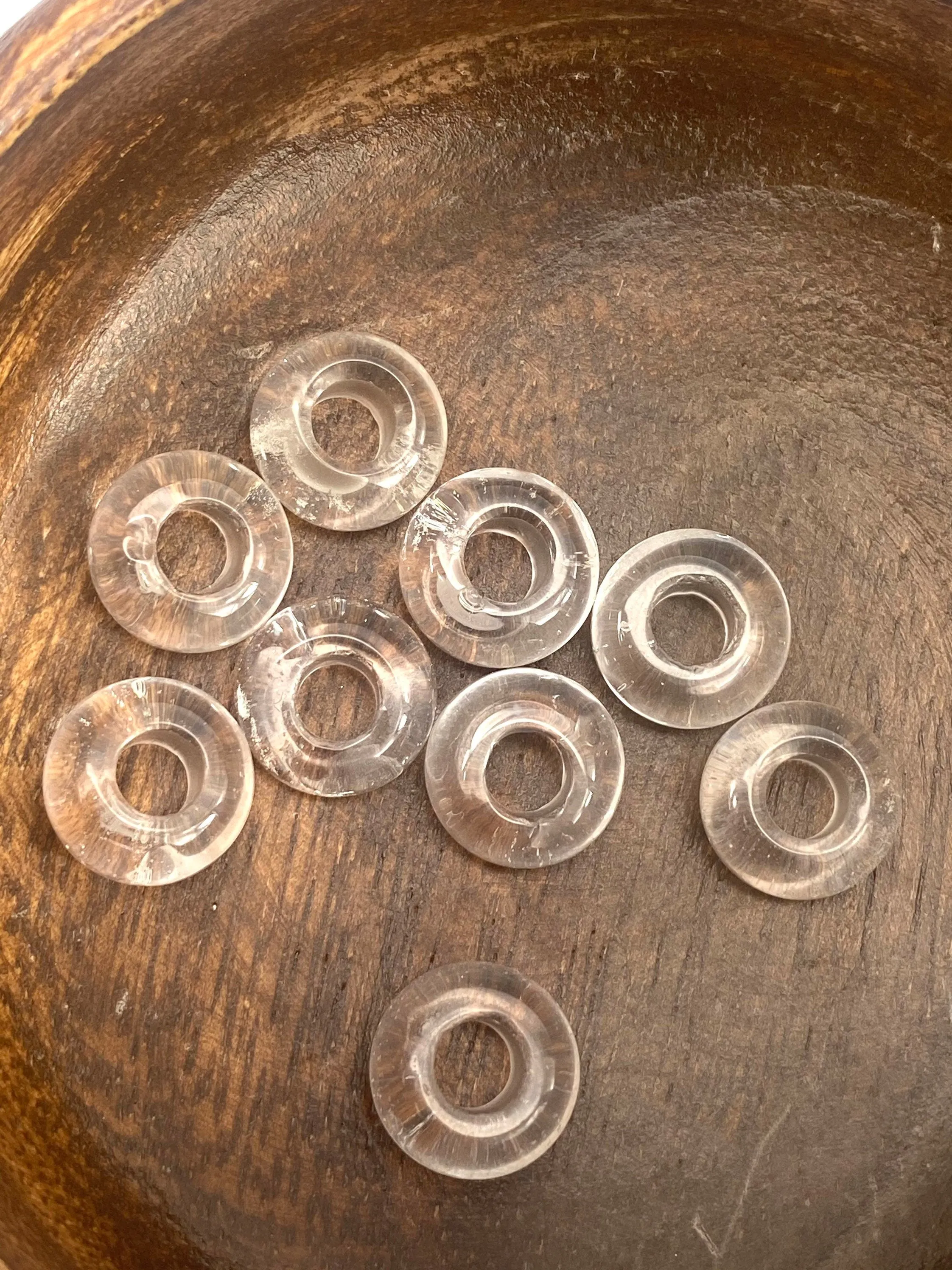 Clear Donut Jade Beads, Sku#BG61