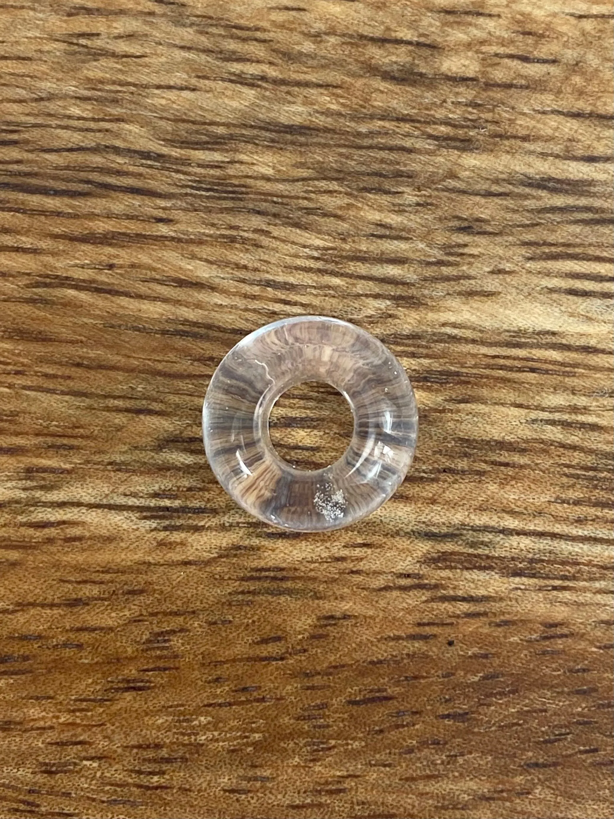 Clear Donut Jade Beads, Sku#BG61