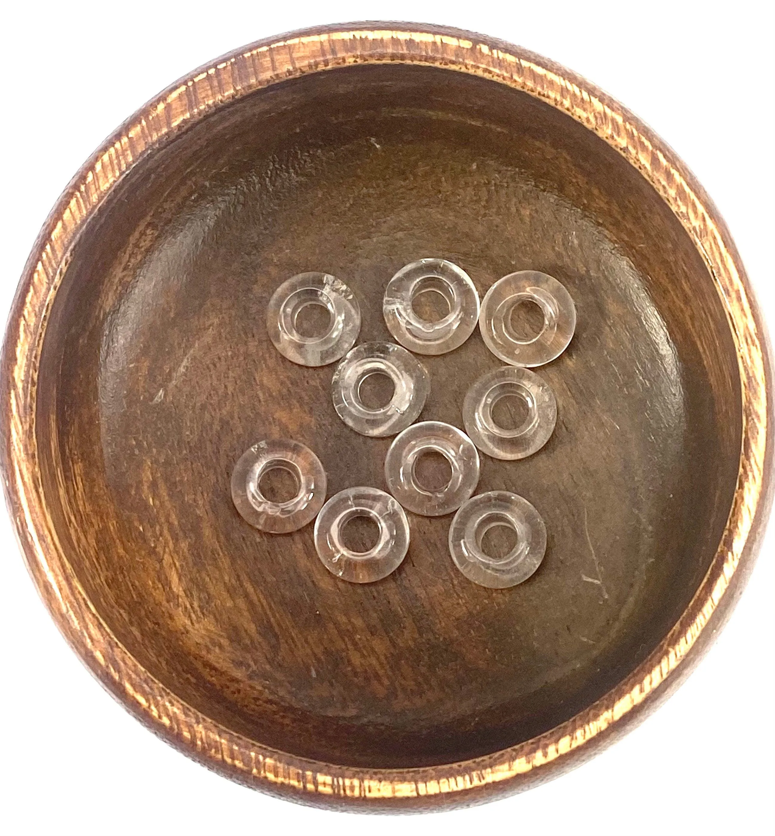 Clear Donut Jade Beads, Sku#BG61