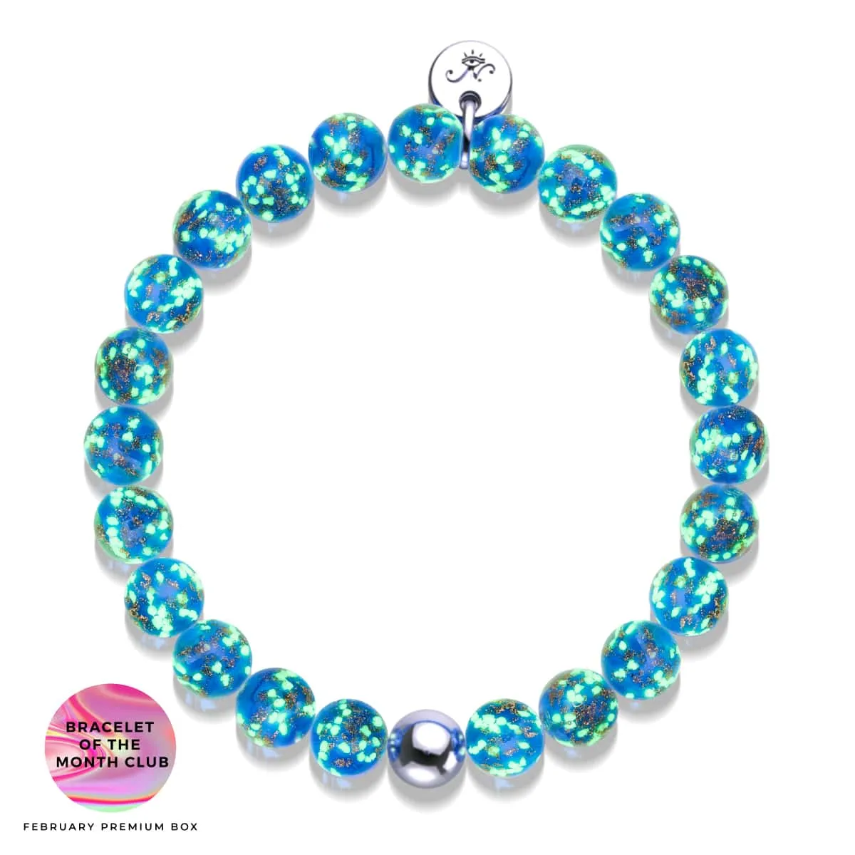Cobalt | .925 Sterling Silver | Firefly Glass Bracelet