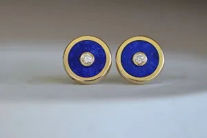 Compass Stud Earrings in Lapis