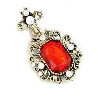 Countess of Rubies Emerald Cut Red Austrian Crystal Dangle Earrings