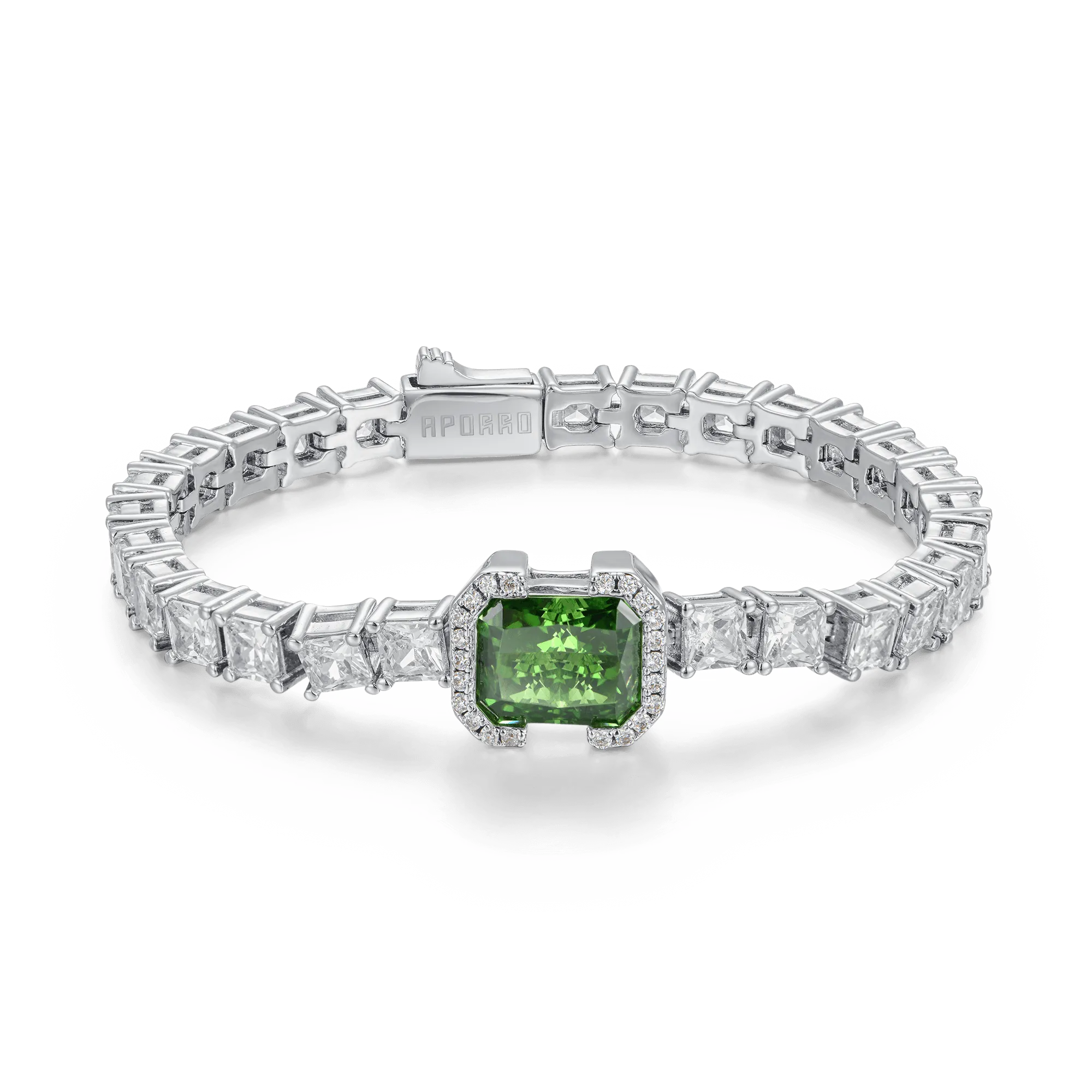 Crushed Ice Emerald Cut Tennis Bracelet - Fancy Green