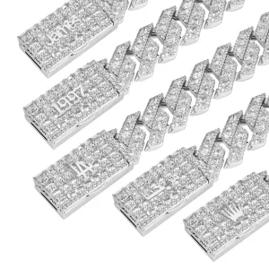 Custom 15mm Halo Emerald Cut Prong Bracelet