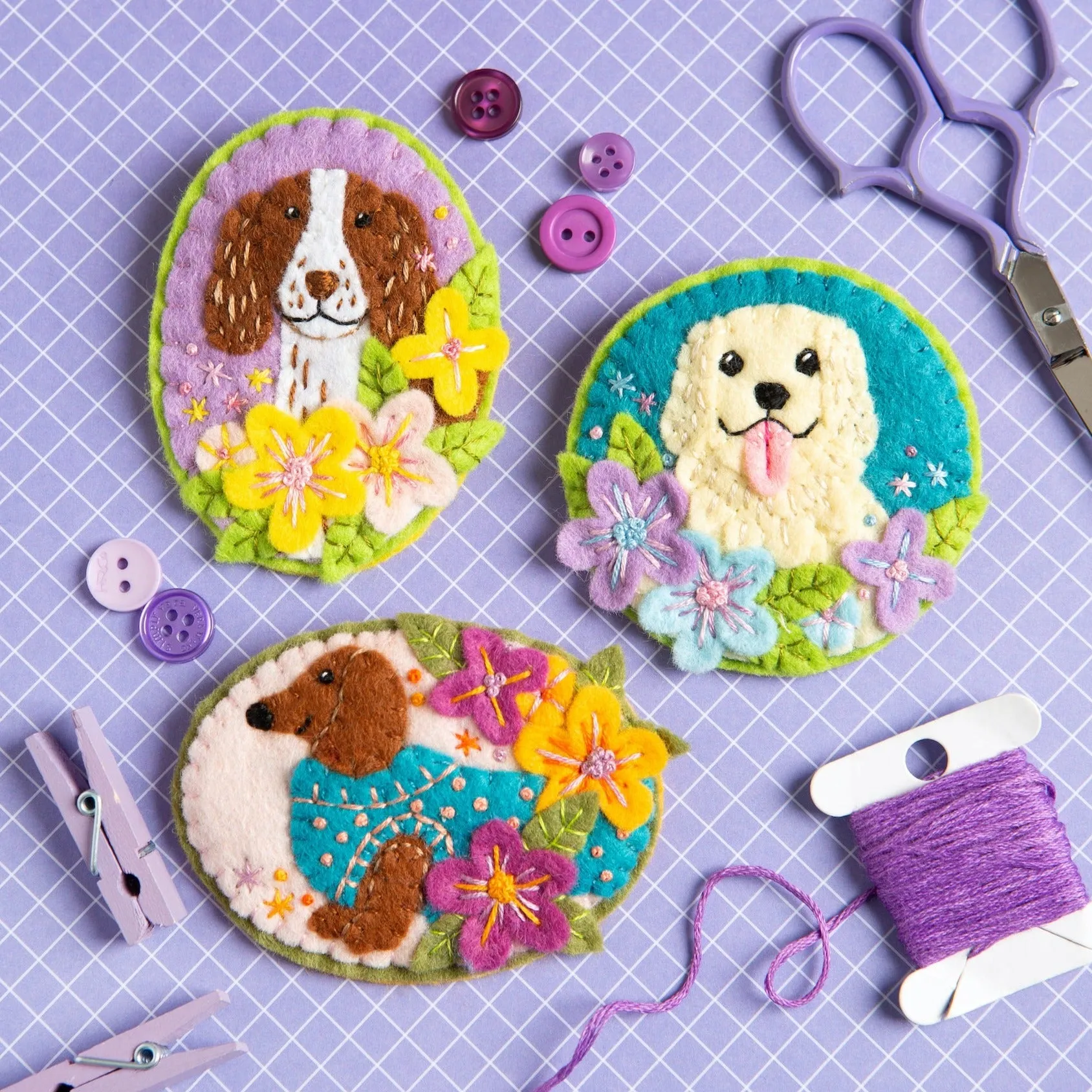 Dachshund Felt Craft Brooch Kit