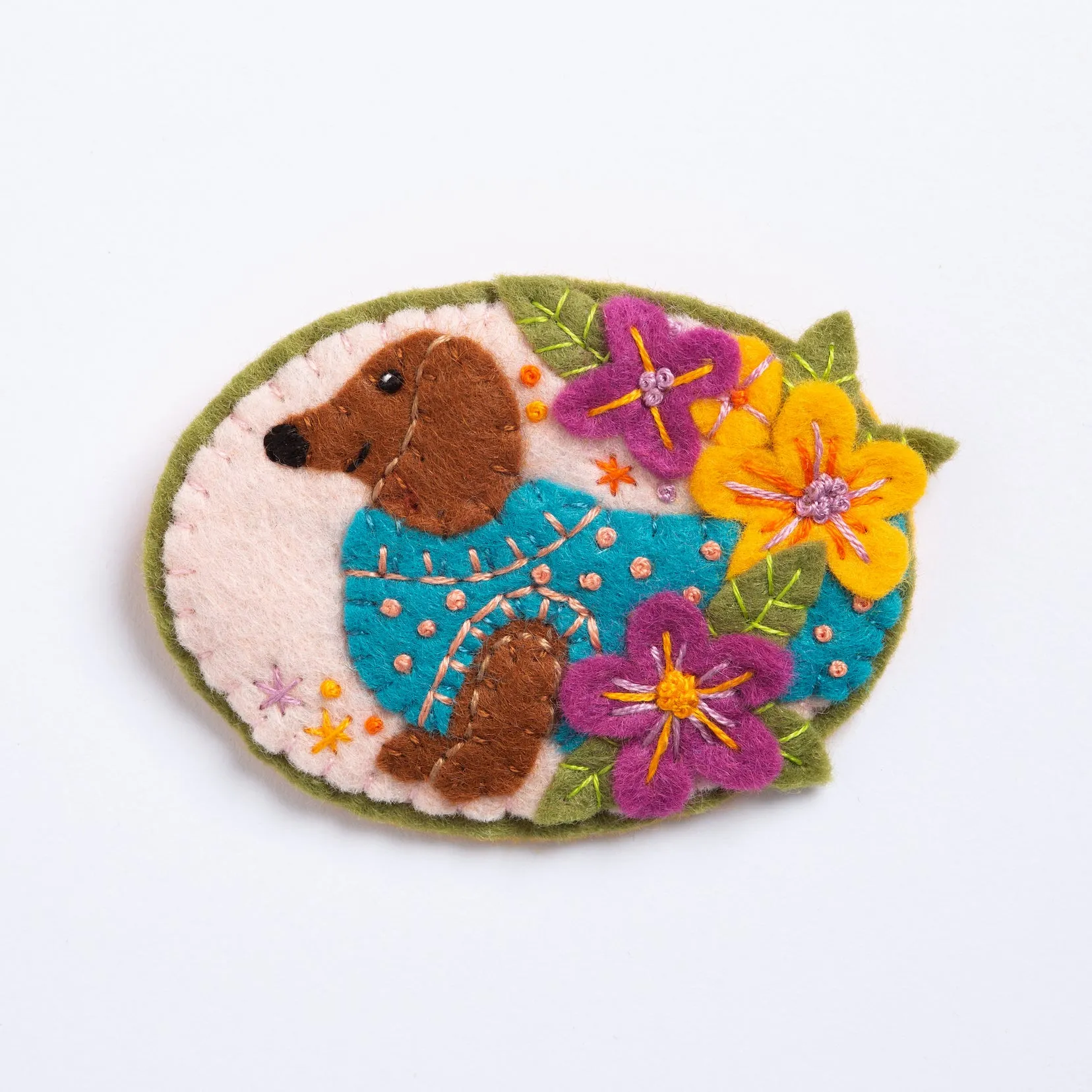 Dachshund Felt Craft Brooch Kit