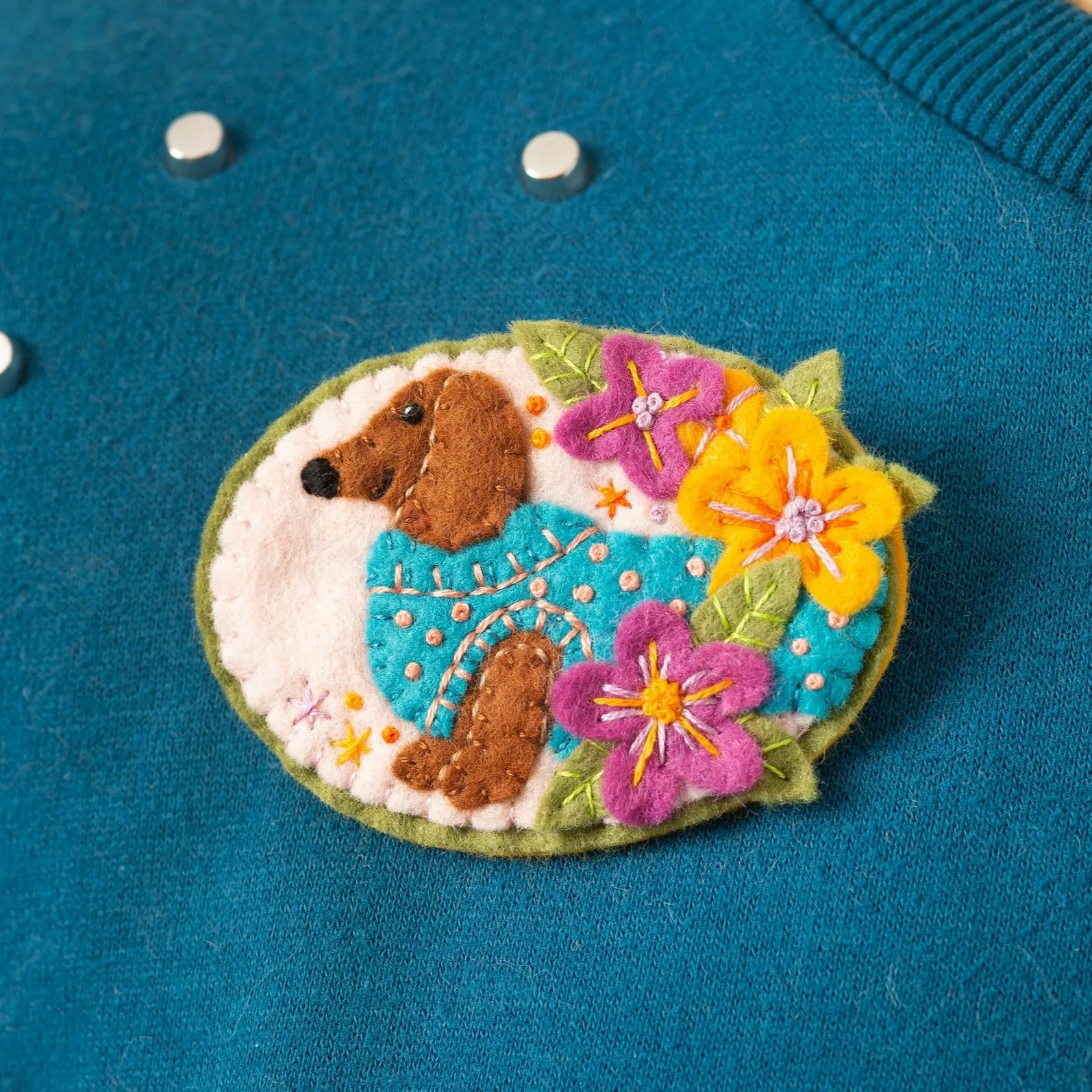 Dachshund Felt Craft Brooch Kit