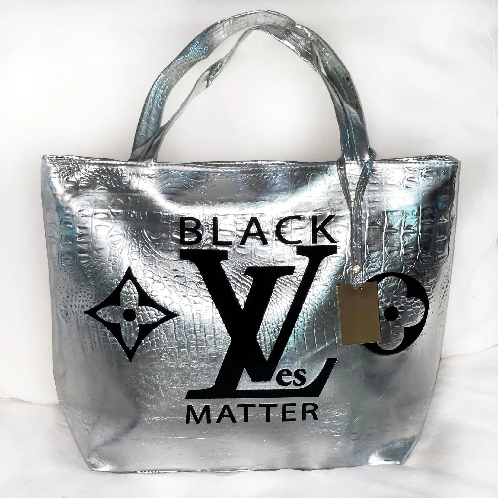 DAZZLING BLM SILVER CROC BAG - Black Lives Matter