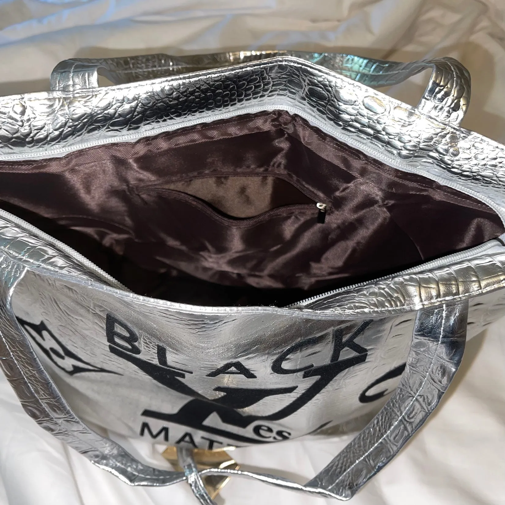 DAZZLING BLM SILVER CROC BAG - Black Lives Matter