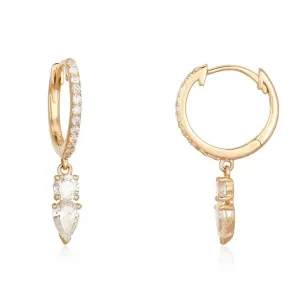 Dazzling Crystal Tear Danglers Drop Earrings