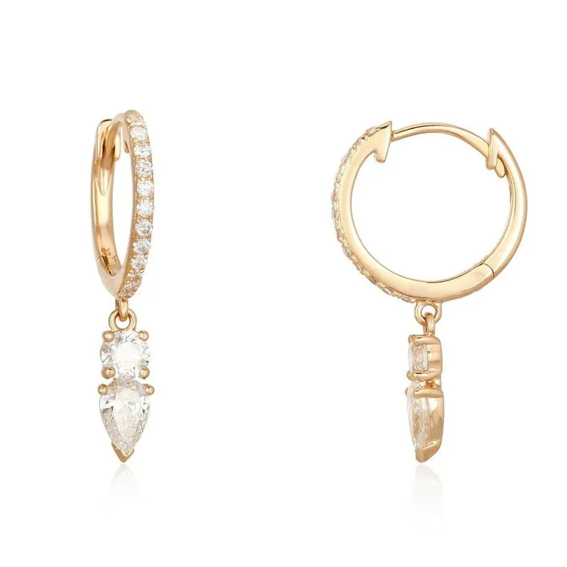 Dazzling Crystal Tear Danglers Drop Earrings
