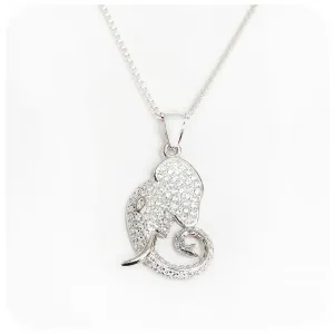 Dazzling Cubic Zirconia Elephant Head Pendant