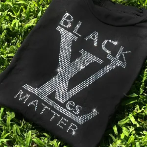 DAZZLING RHINESTONE Black Lives Matter Fashion Tee
