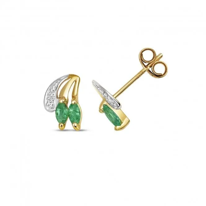Diamond & Emerald Stud Earrings ED298E