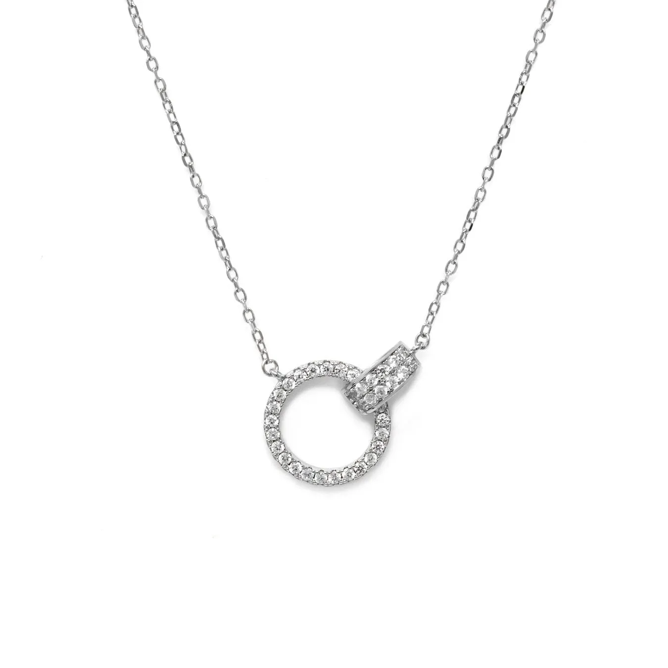 Double Circle Of Life Necklace - Silver