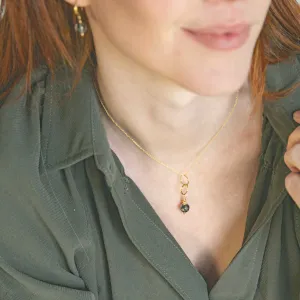 ella drop necklace with tourmilated quartz