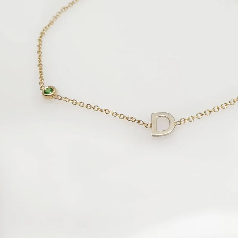 Emerald Bracelet With Letter D