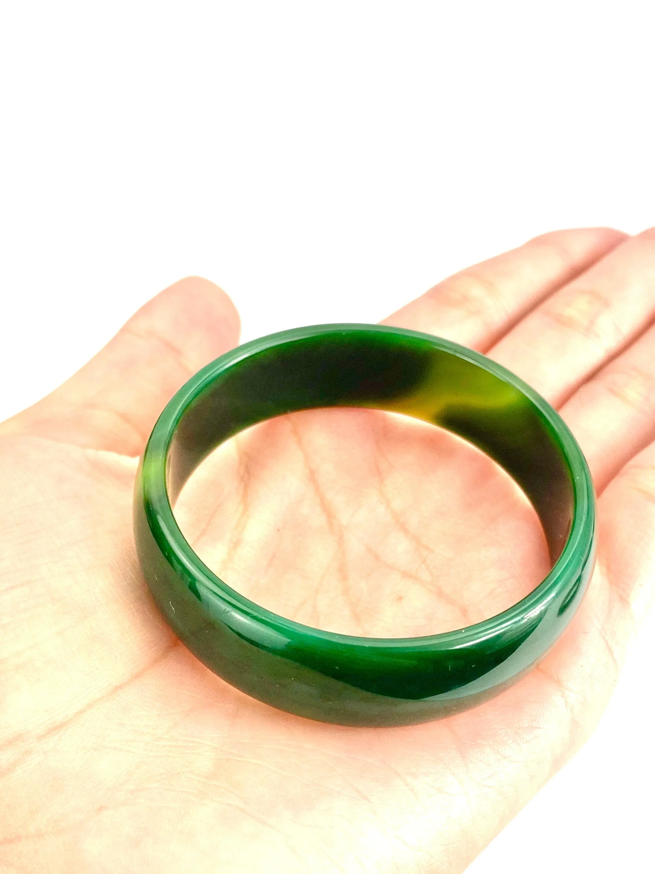 Emerald / chartreuse baby jade bangle, SKU# JB0010