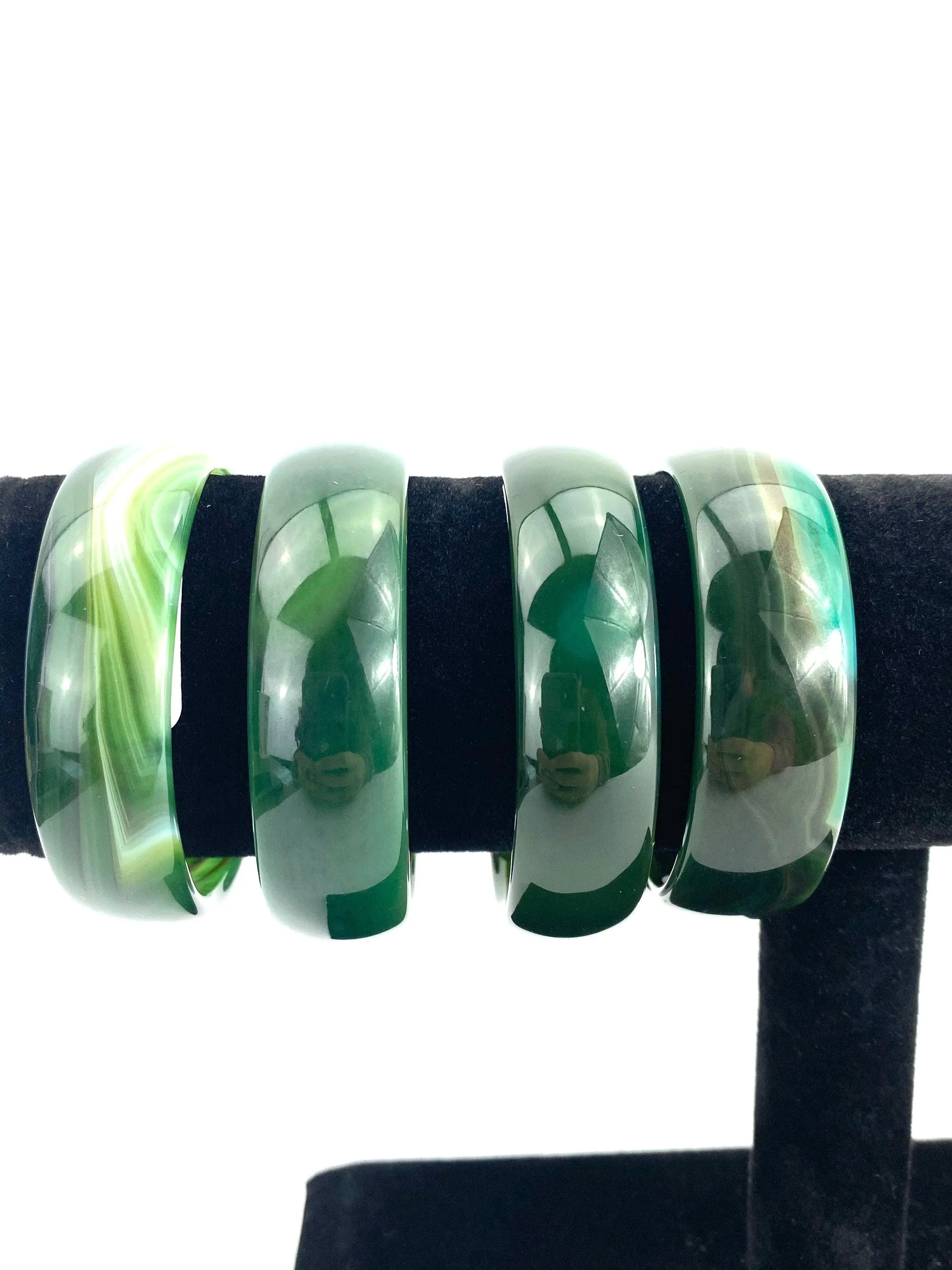 Emerald / chartreuse baby jade bangle, SKU# JB0010
