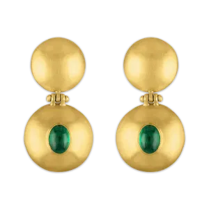 Emerald Double Dome Bulla Earrings