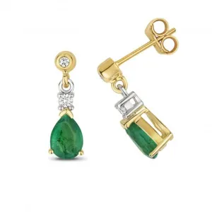 Emerald Drop Pear Earrings ED245E